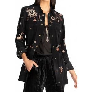 NEW JOHNNY WAS telesto drawstring military jacket in black